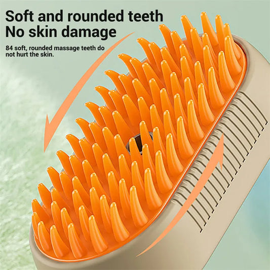 3-in-1 Steam Pet Grooming Brush – Gently Removes Fur & Reduces Shedding